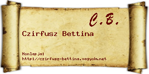 Czirfusz Bettina névjegykártya